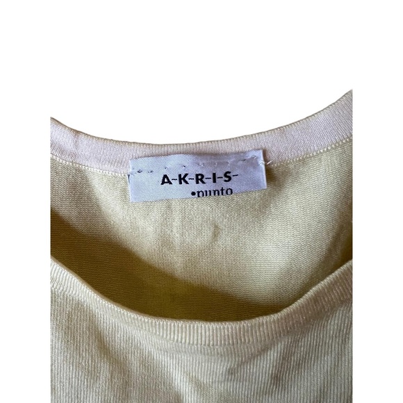 Akris Punto Yellow Floral Appliqué Sleeveless Top Soft Knit Womens Size Small - Picture 4 of 7